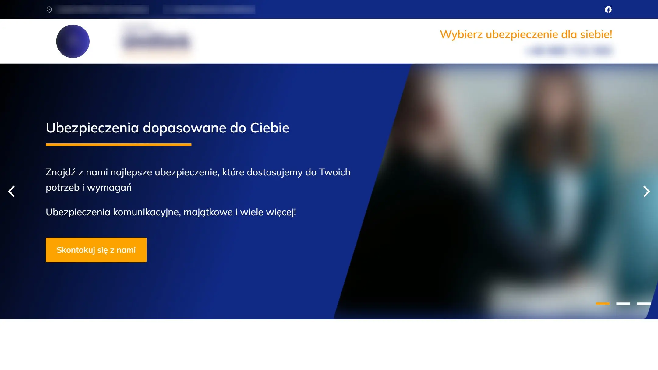 Agencja ubezpieczeniowa - zrzut strony