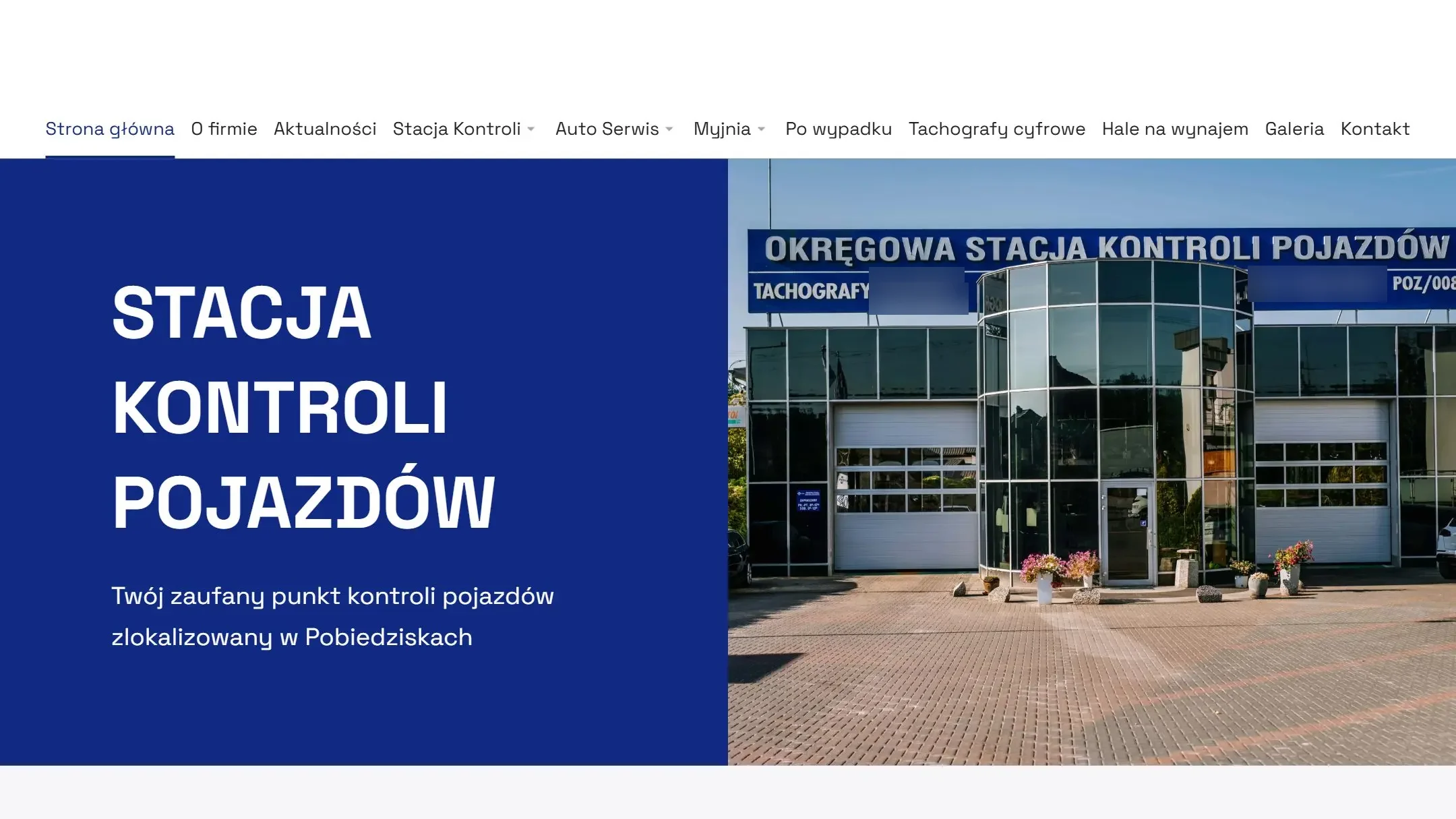 Stacja kontroli pojazdów - zrzut strony